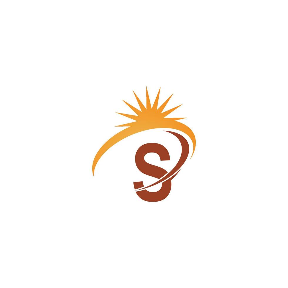buchstabe s mit sonnenstrahl symbol logo design template illustration vektor