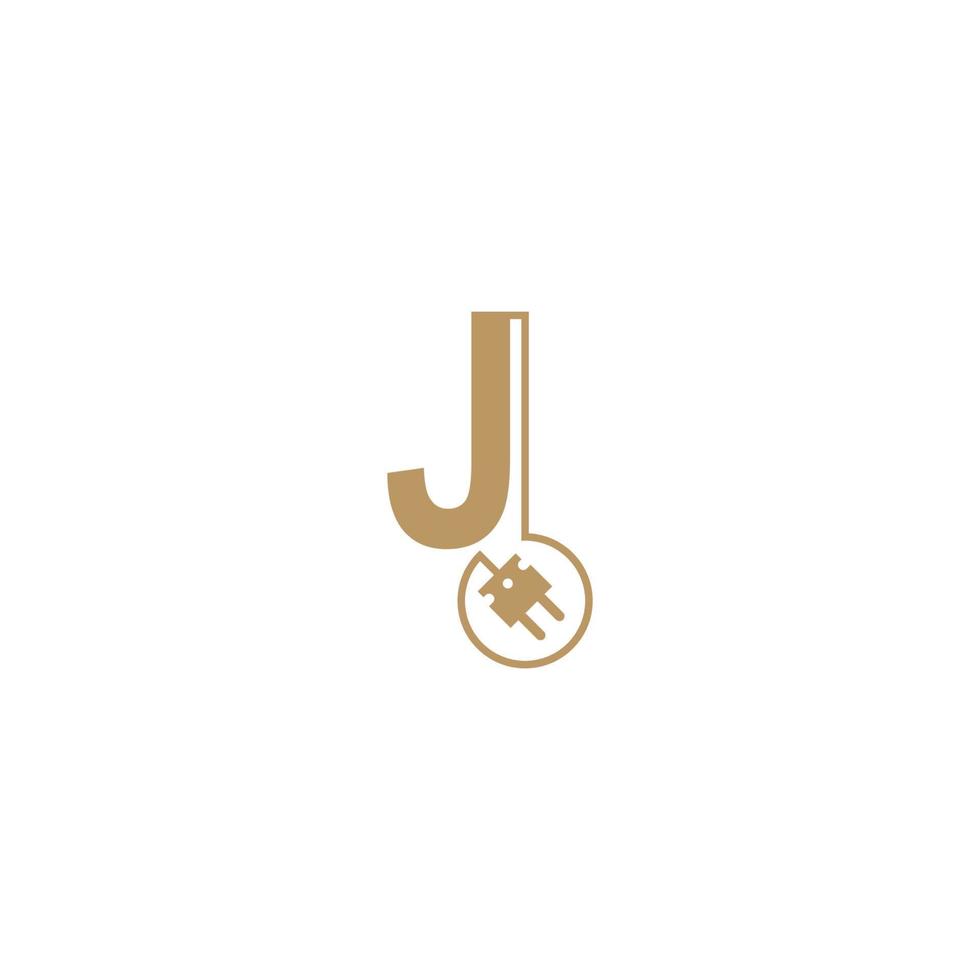 stromkabel, das buchstabe j logo symbol vorlage bildet vektor