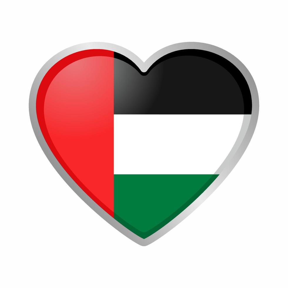 Herzflaggenaufkleber der Vereinigten Arabischen Emirate vektor