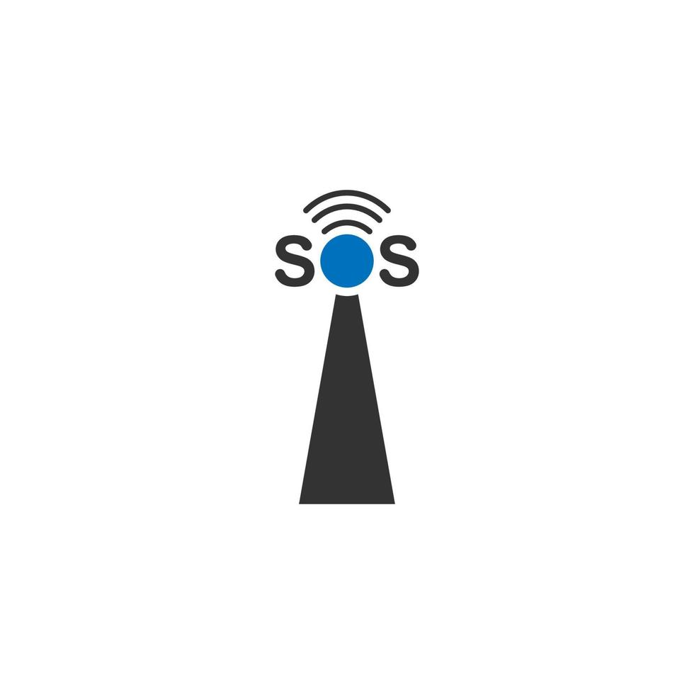 SOS-Symbol-Icon-Design-Konzept-Vektor-Vorlage vektor