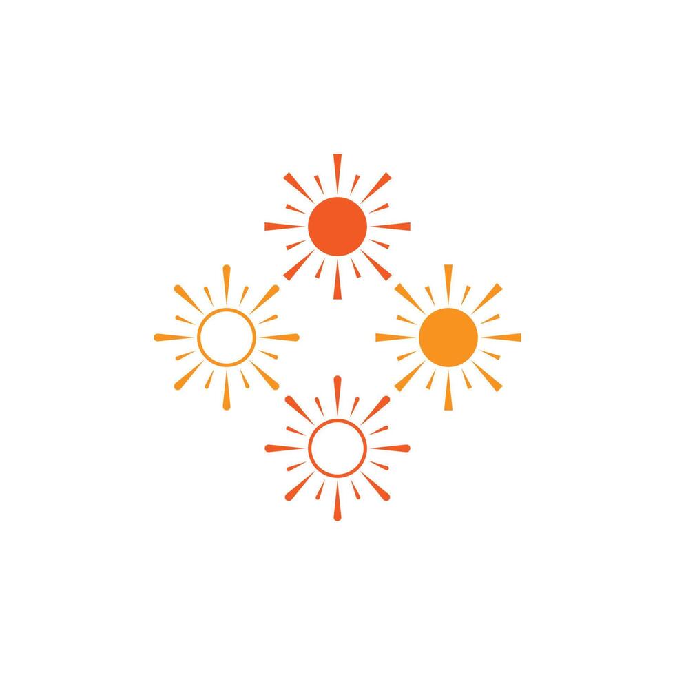 solen logotyp ikon platt design vektor mall