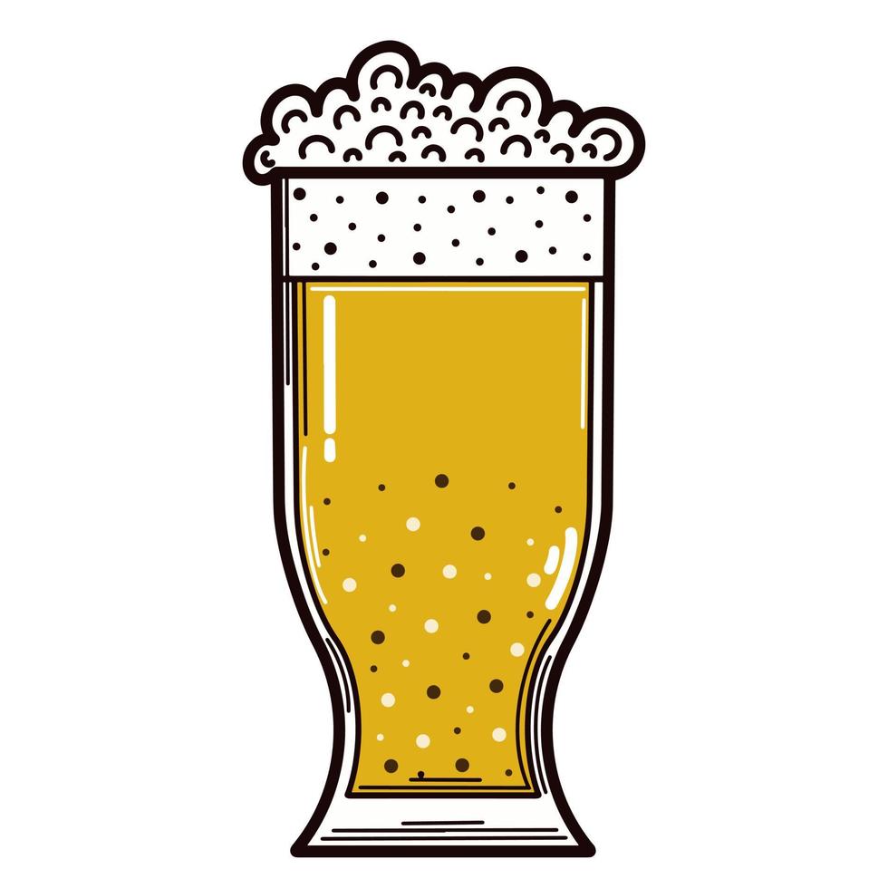 ein Glas Bier. Vektorsymbol. isolierte Darstellung auf weißem Hintergrund. kaltes schaumiges Getränk. Alkohol in einem Becher. Bargetränk. Oktoberfest-Symbol, flacher Stil. vektor