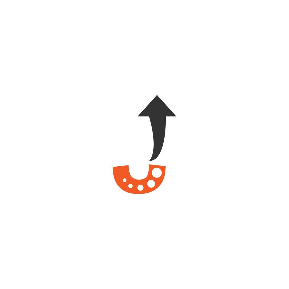 Buchstabe j Logo mit Pfeil-Icon-Design-Vektor vektor