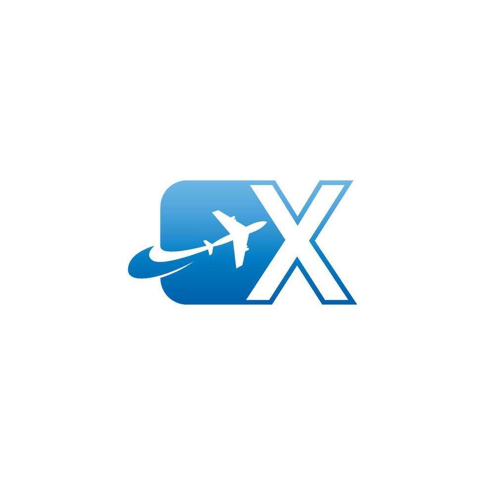 Buchstabe x mit Flugzeug-Logo-Icon-Design-Vektor vektor