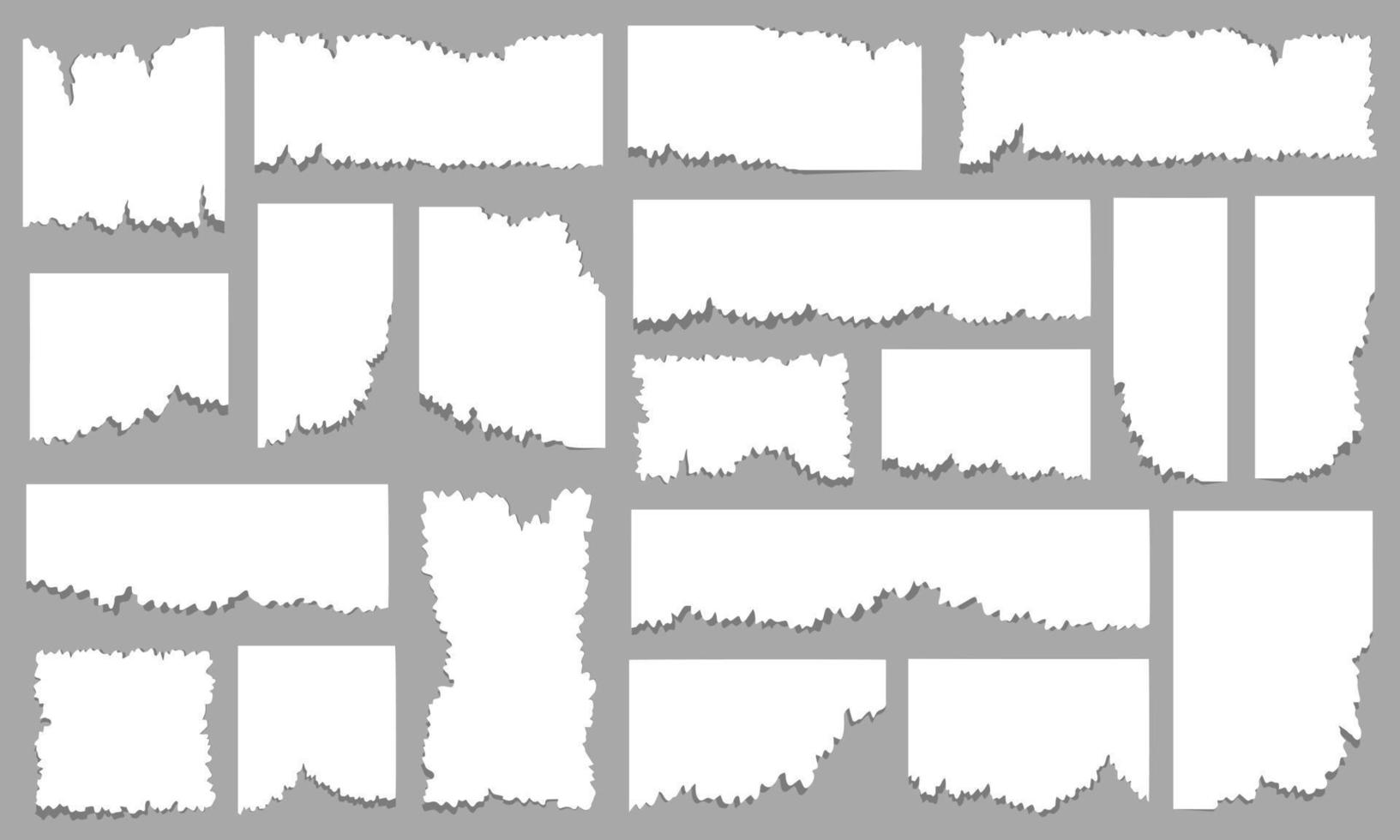 zerrissene zerrissene blätter der papiersammlung vektor