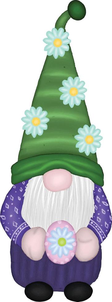 påsk gnome akvarell element clipart vektor