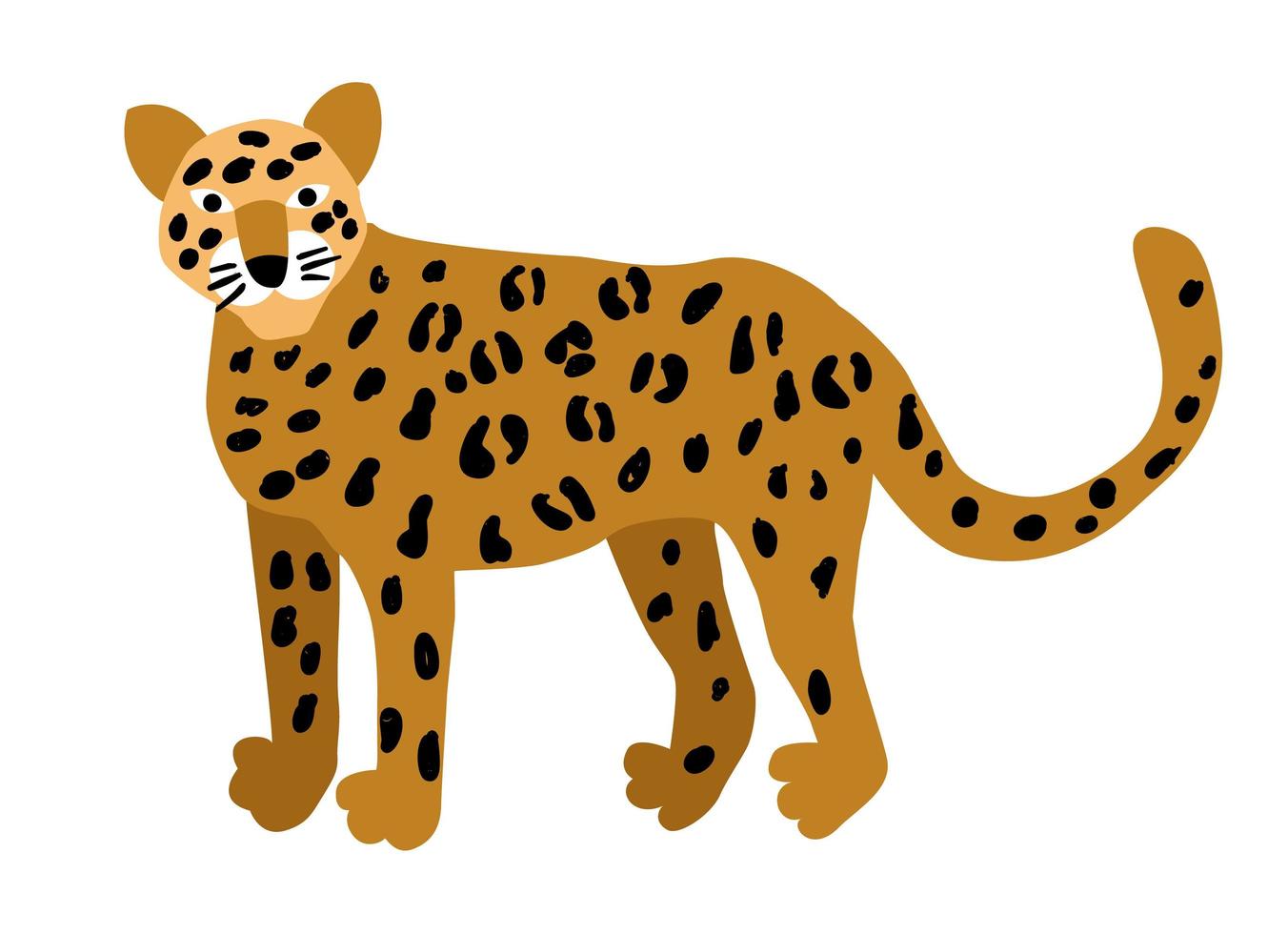 leopard isolerad på vit bakgrund. vektor illustration