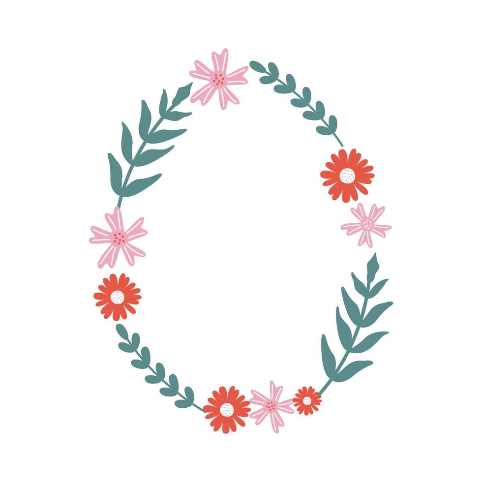 Blumen-Osterei Blumen-Osterei in einem Kranz-Symbol. vektor