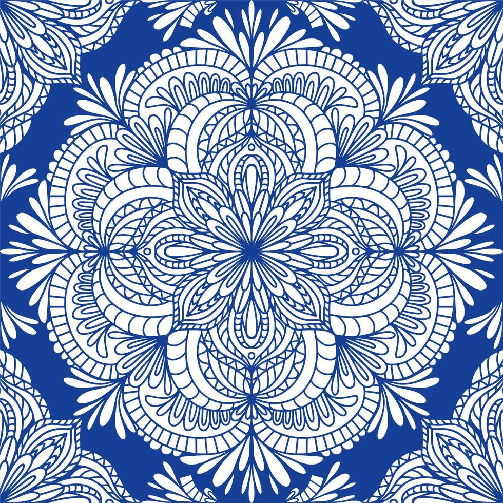weißes und blaues dekoratives nahtloses Muster. vintage ornament elemente ethnische türkisch-indische motive für stoffe und textilien, tapeten, verpackungen und dekor. vektor