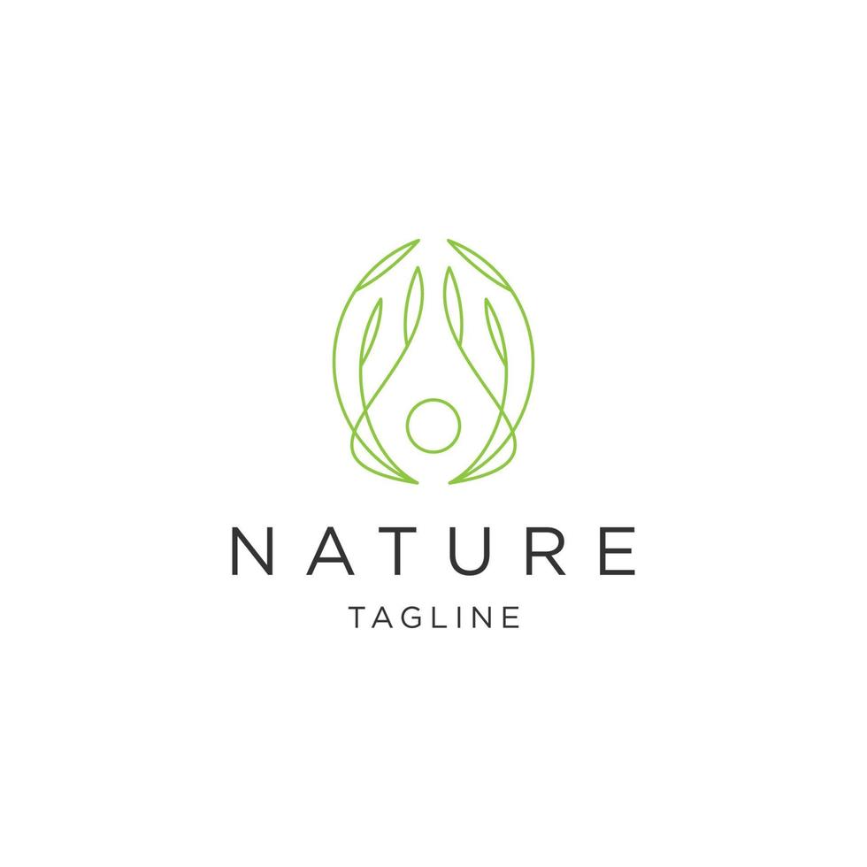 grünes Blatt Natur Linie Logo Symbol Designvorlage vektor