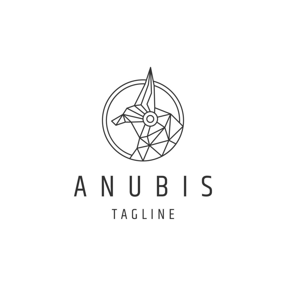 flacher Vektor der Designvorlage für das Anubis-Logo-Symbol