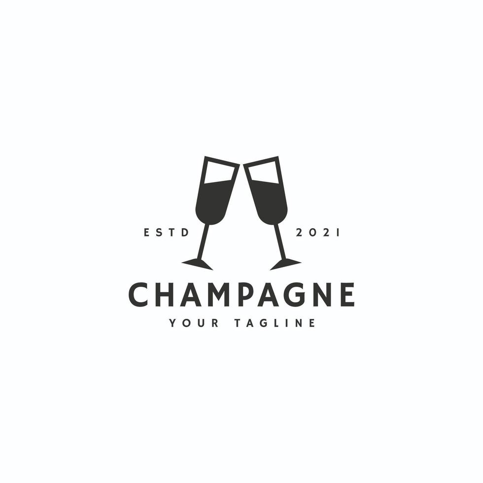 Champagner-Logo-Symbol-Zeichen-Symbol-Design vektor