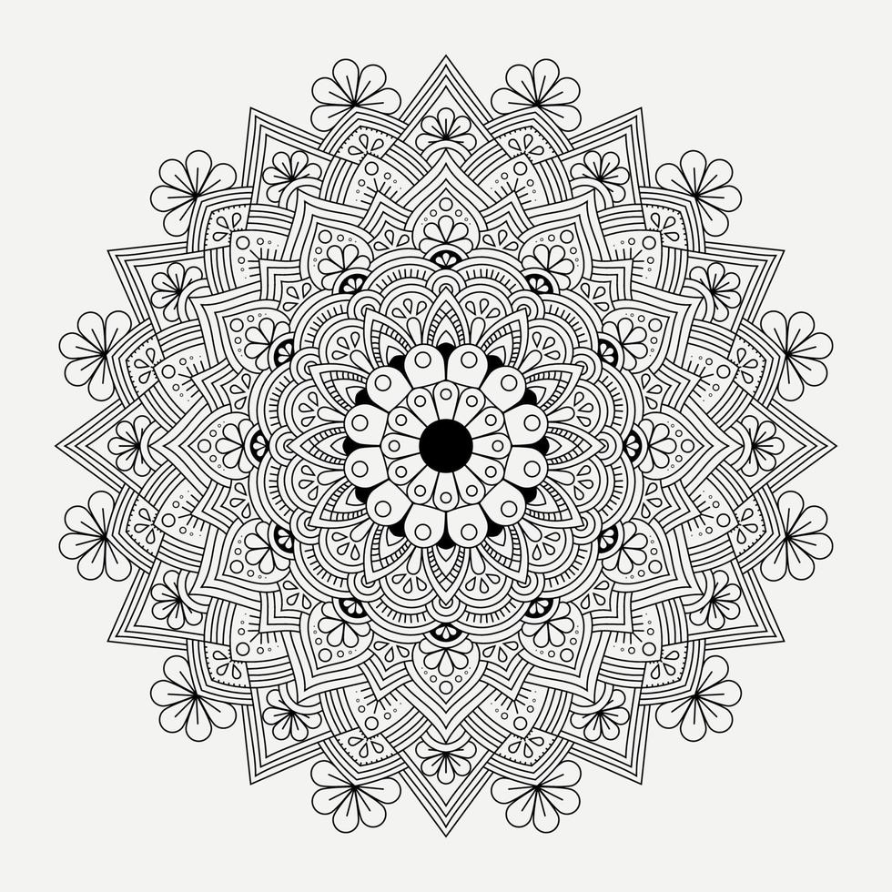 mandala bakgrund svart och vitt vektor