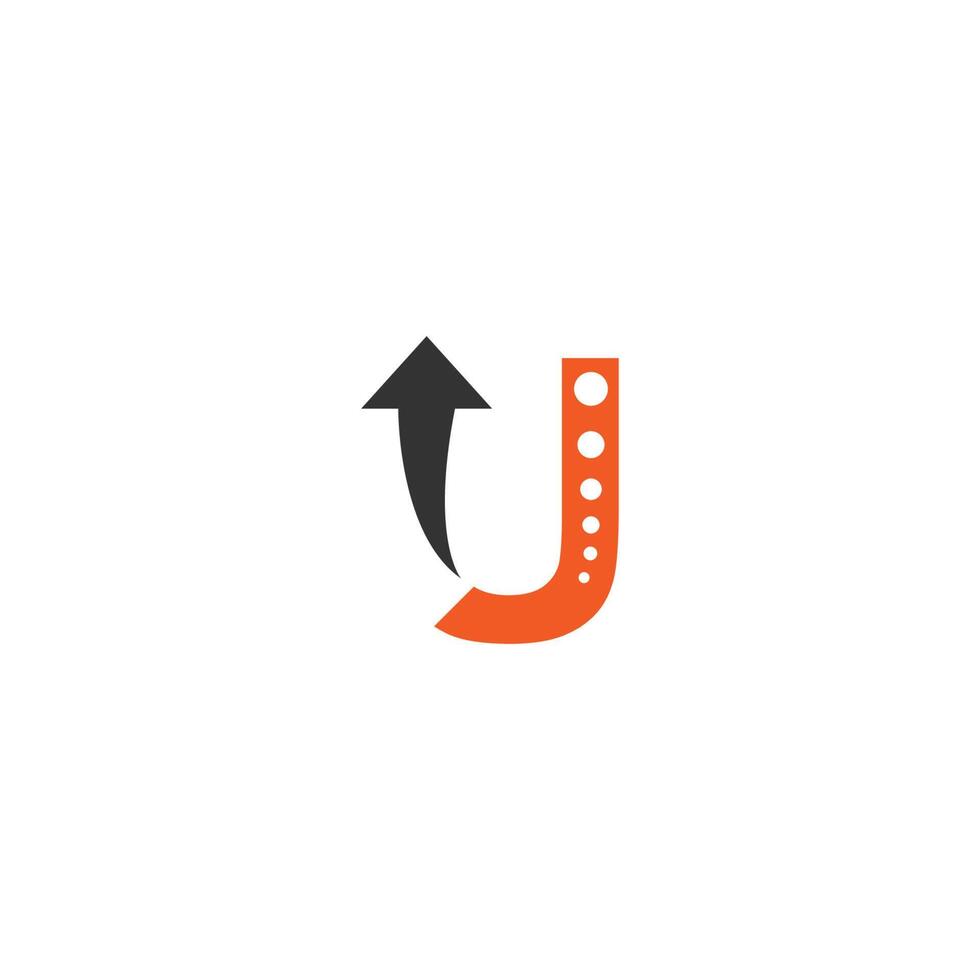 Buchstabe u-Logo mit Pfeil-Icon-Design-Vektor vektor