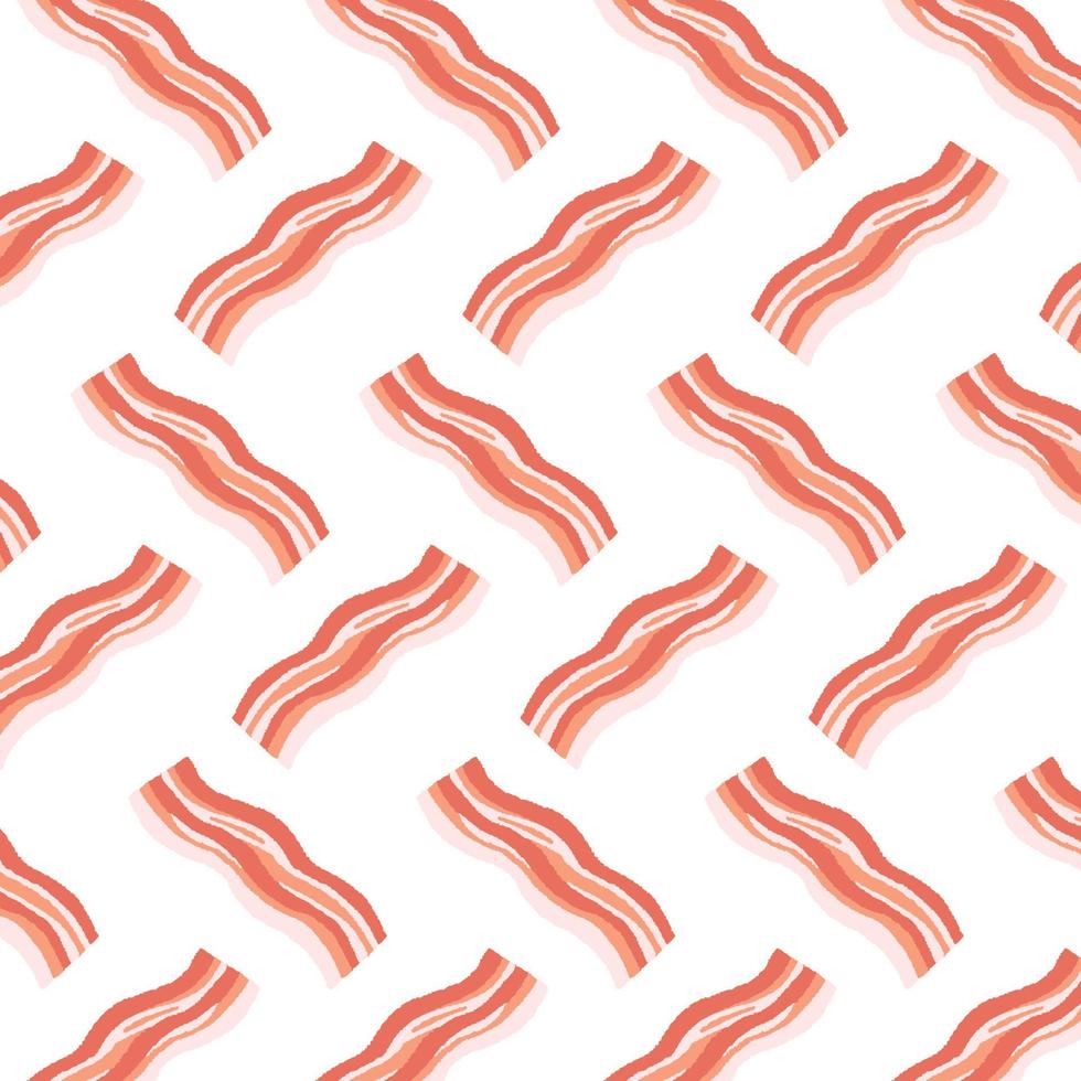 handritad illustration av baconmönster på vit bakgrund. vektor konsistens. tecknad stil.