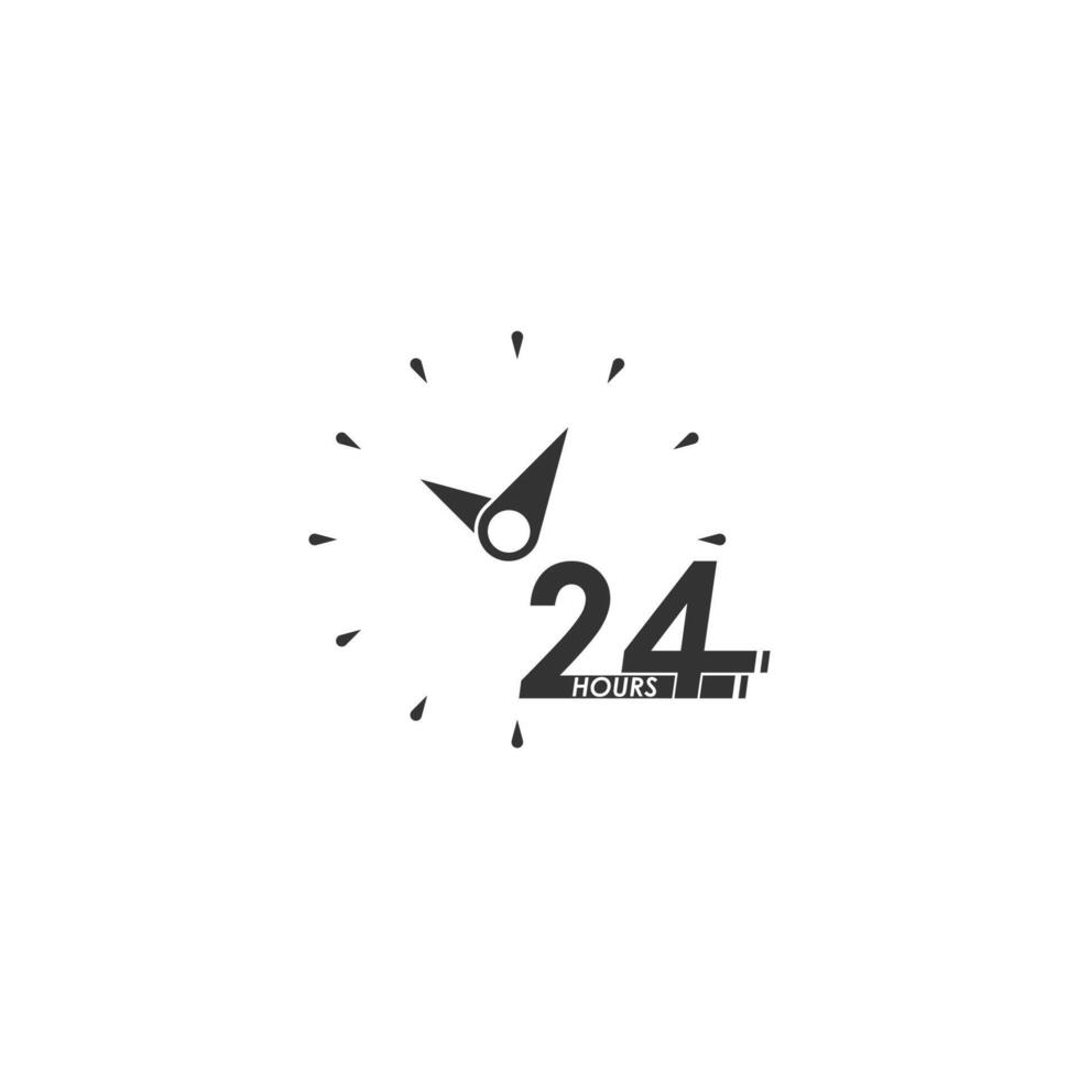 24 timmars ikon logotyp vektor illustration design