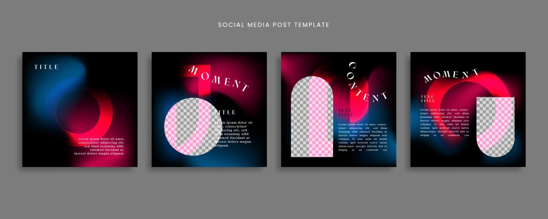 inläggsmall för sociala medier med gradient abstrakt stil för innehållsdelning, etc vektor