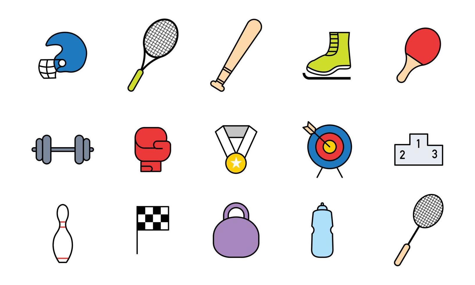 uppsättning enkel sport vektor ikon illustration design.