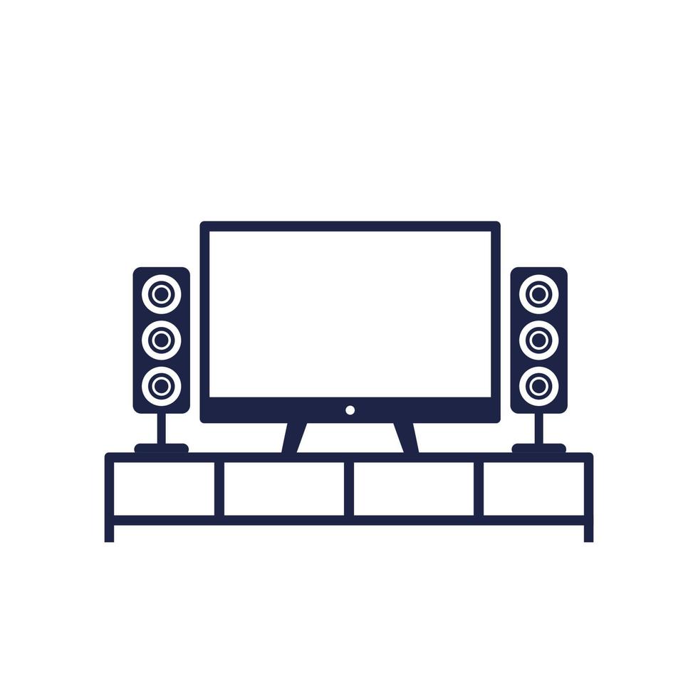 tv und audiosystem auf dem stand, vektor