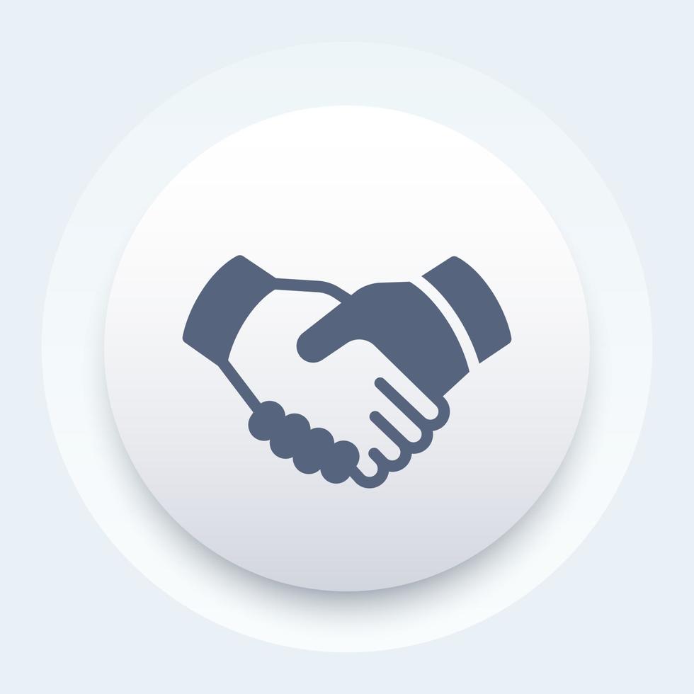 handslag, partnerskap, kontrakt avtal ikon, vektor illustration