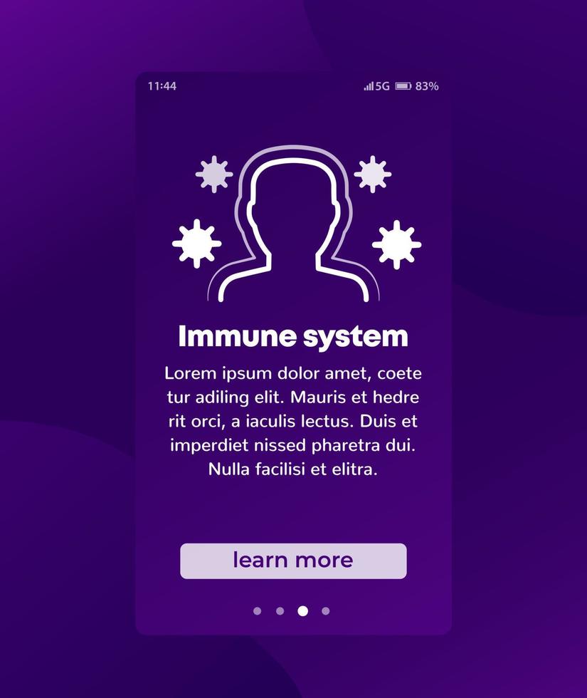 immunförsvar och immunitet mobil banner vektor