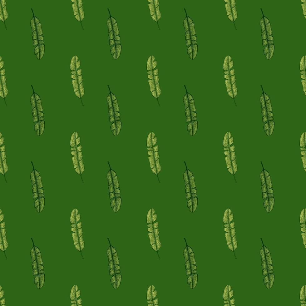 bananblad seamless pattern.vintage tropisk gren i gravyr stil. vektor