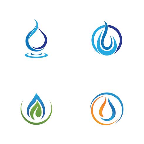 Vattendroppe Logo set vektor
