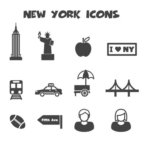 New York ikoner vektor