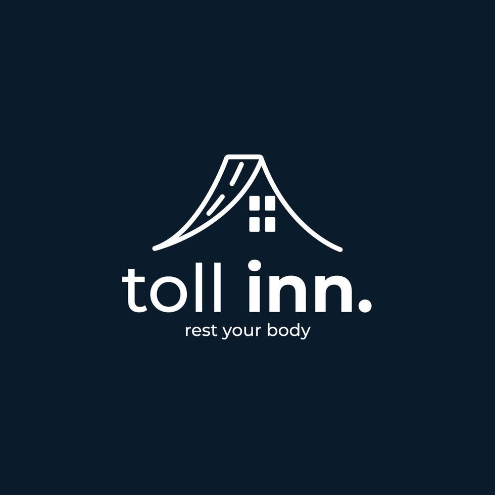 toll inn logotyp design inspiration. linjekonst hotell logotyp mall. vektor illustration