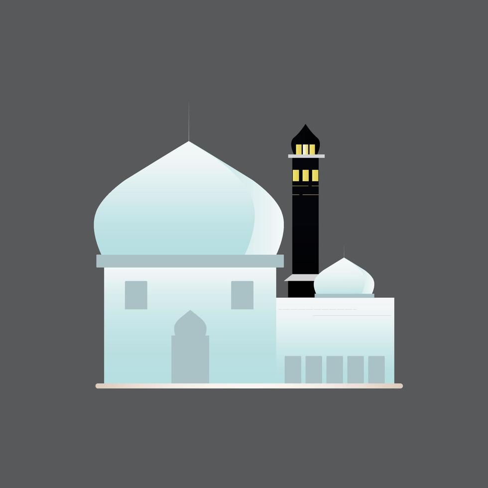 modern platt elegant islamisk moskébyggnad, lämplig för diagram, karta, infografik, illustration och andra grafiska relaterade tillgångar vektor
