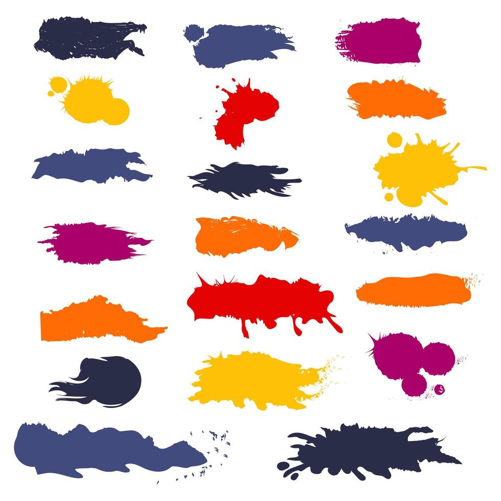 Reihe von verschiedenen Farbstrichen auf weißem Hintergrund - Vektor