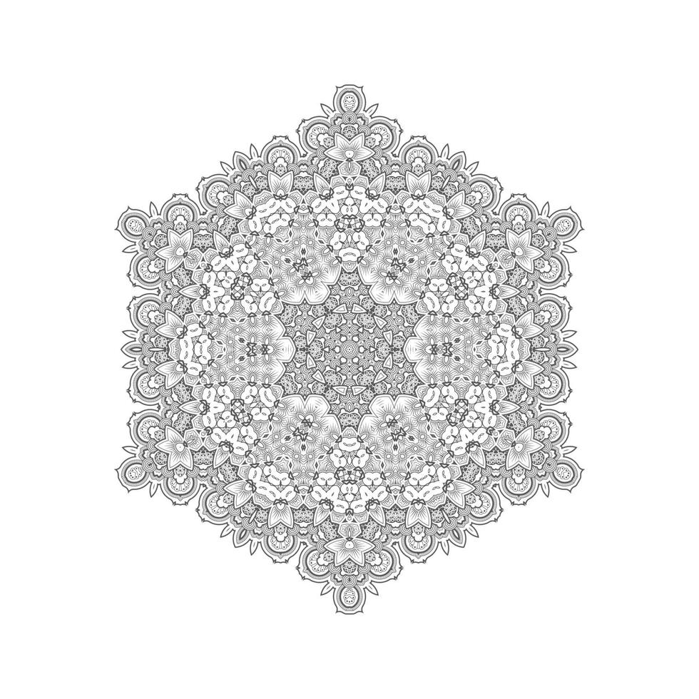 elegant linjekonst mandala design vektor