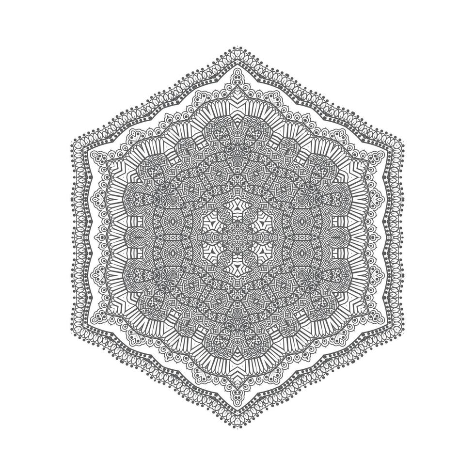 schönes Linienkunst-Mandala-Design vektor