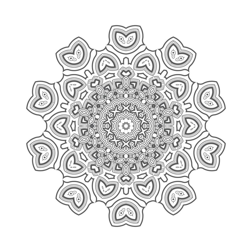 schöne Linie Kunst-Mandala-Vektor vektor