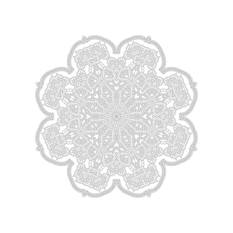 elegant linjekonst mandala design vektor