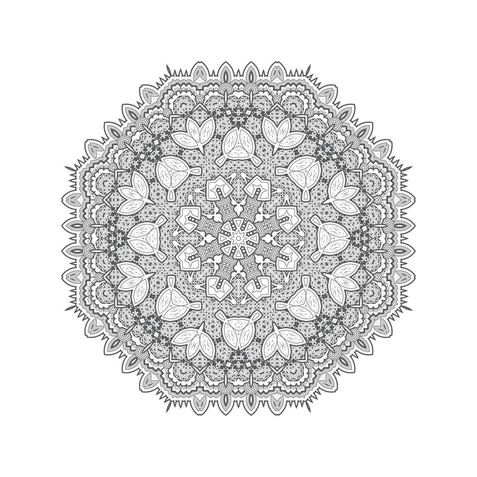 elegant linjekonst mandala design vektor