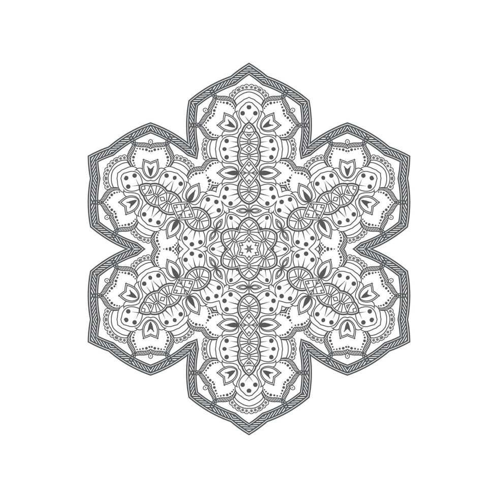 elegant linjekonst mandala design vektor