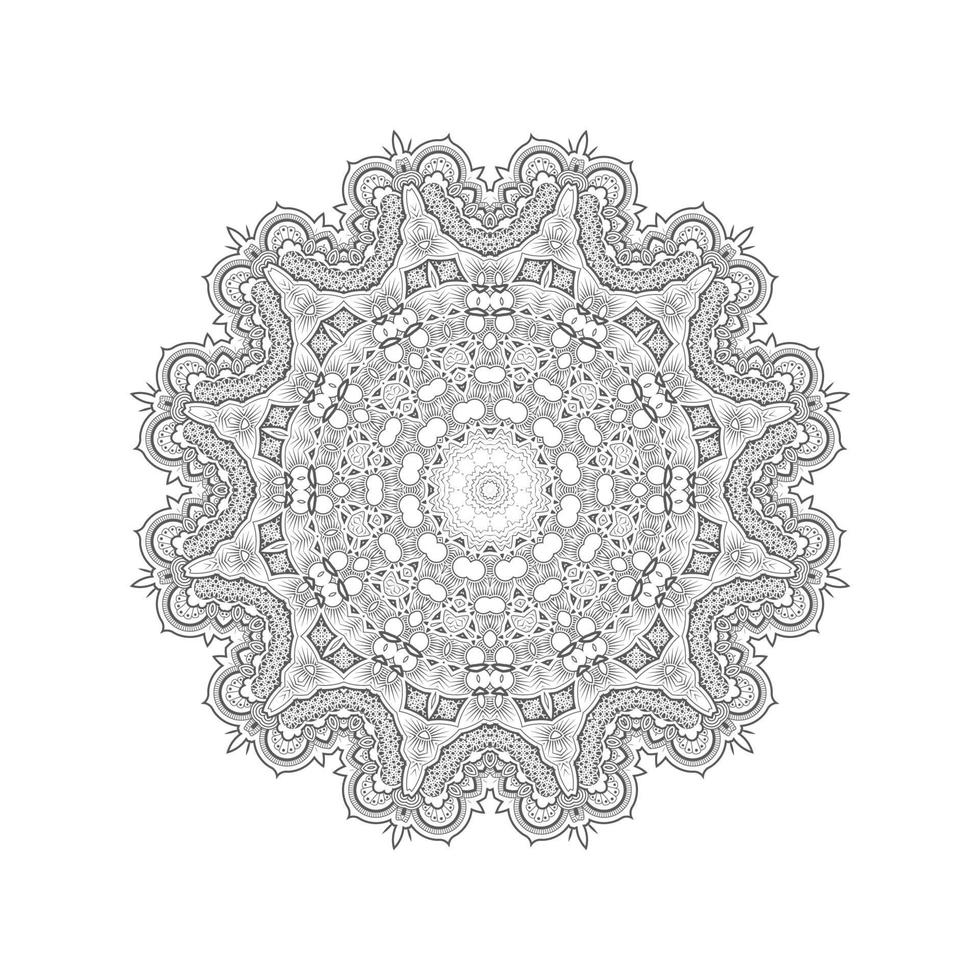 elegant linjekonst mandala design vektor