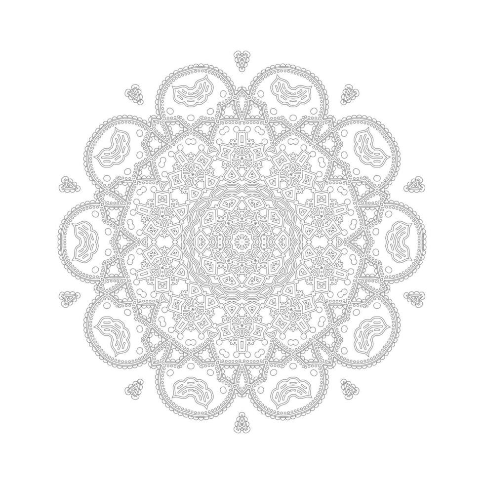 schönes Linienkunst-Mandala-Design vektor