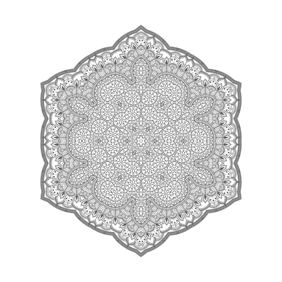 schöner Linienkunst-Mandala-Vektor für Design vektor