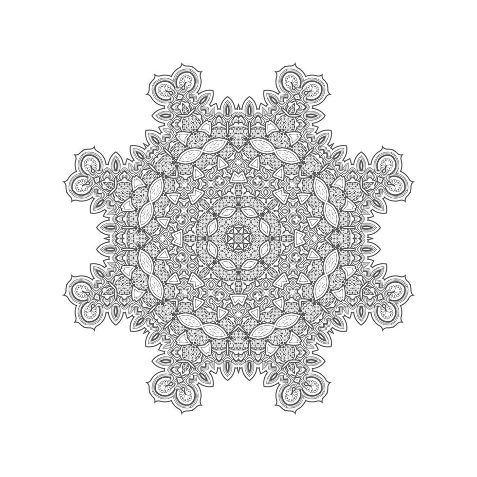 schöne Linie Kunst-Mandala-Vektor vektor