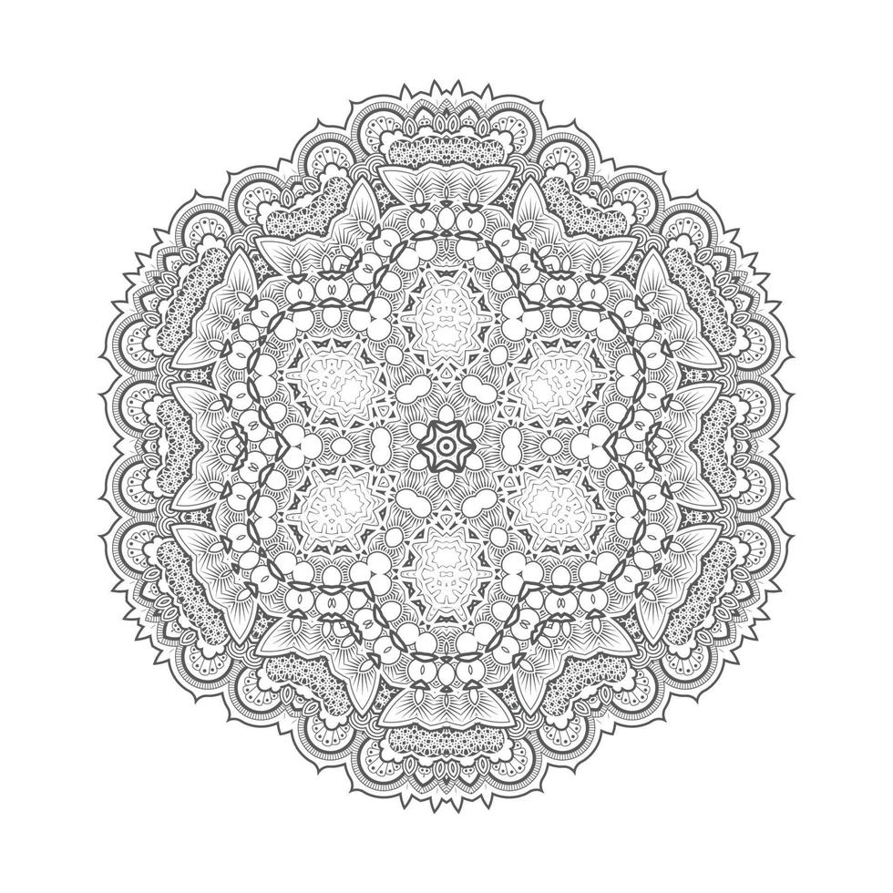 elegantes Linienkunst-Mandala-Design vektor