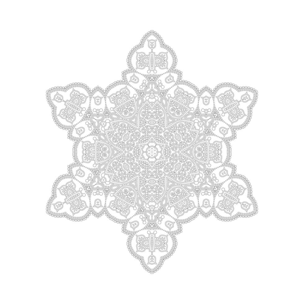 schöne Linie Kunst-Mandala-Vektor vektor