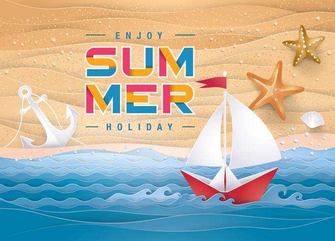 Bästa strandkort för sommarlovet vektor