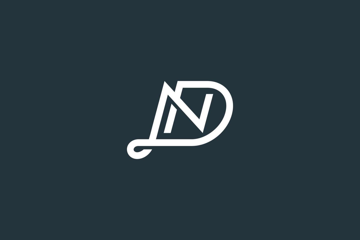 bokstaven nd eller dn logotyp design vektor