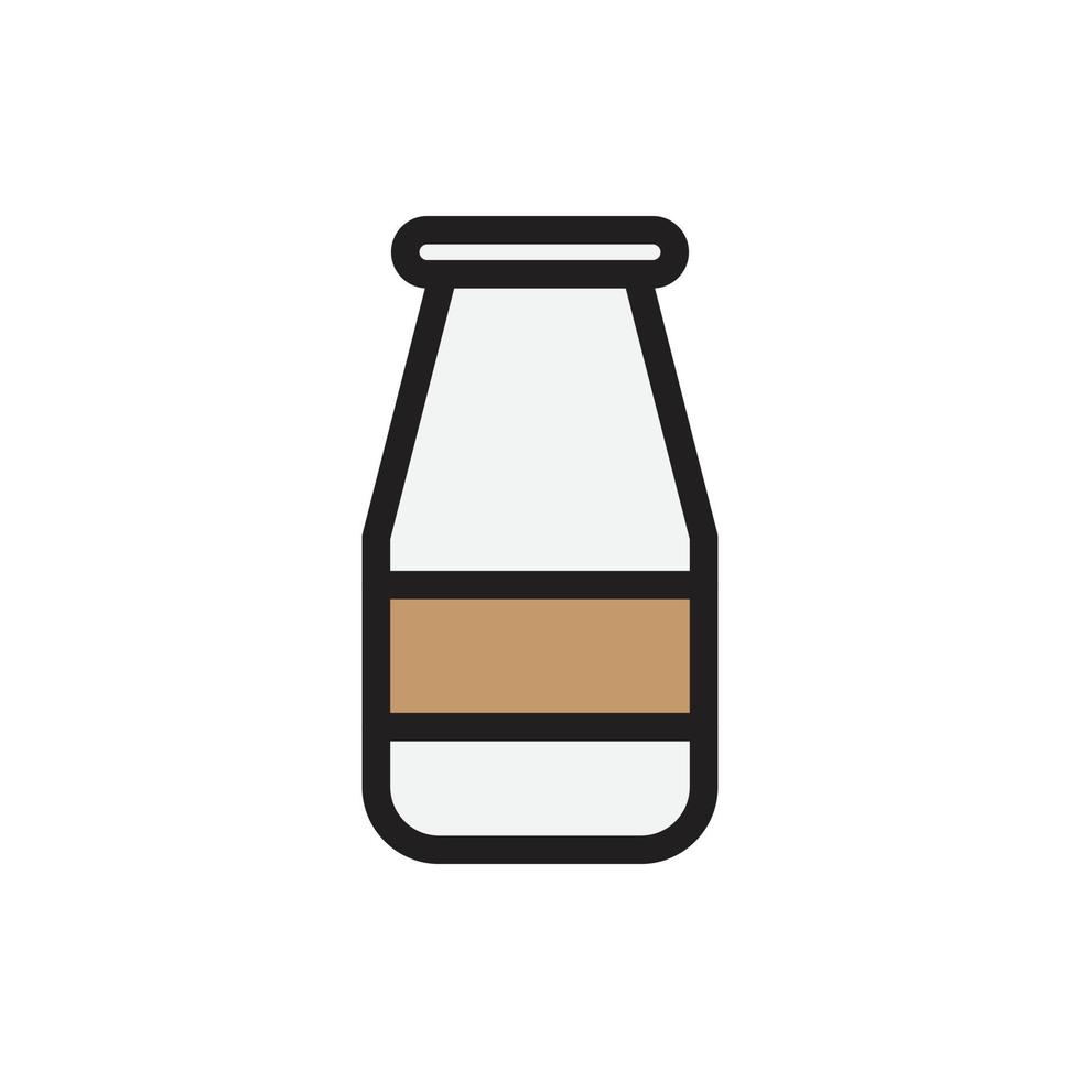Flaschenmilch, Kaffeesymbol für Website, Präsentationssymbol vektor