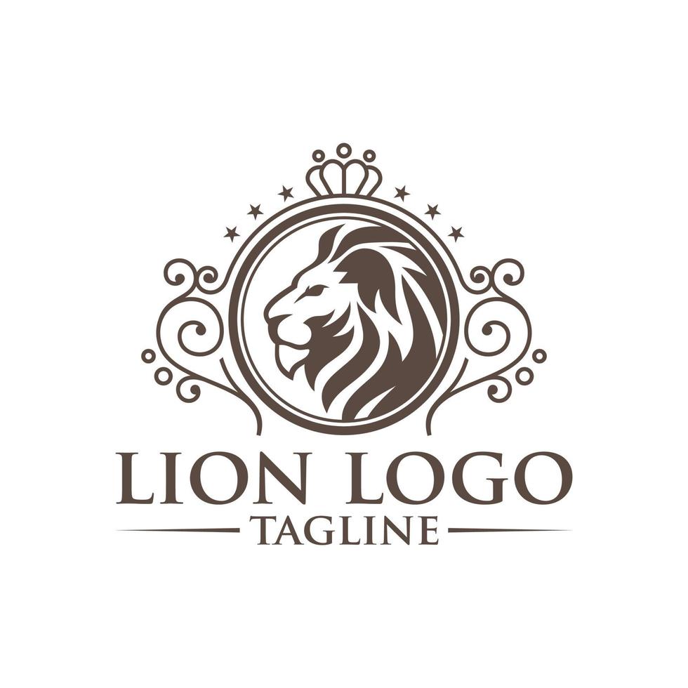 lyx lejon logotyp design vektor mall