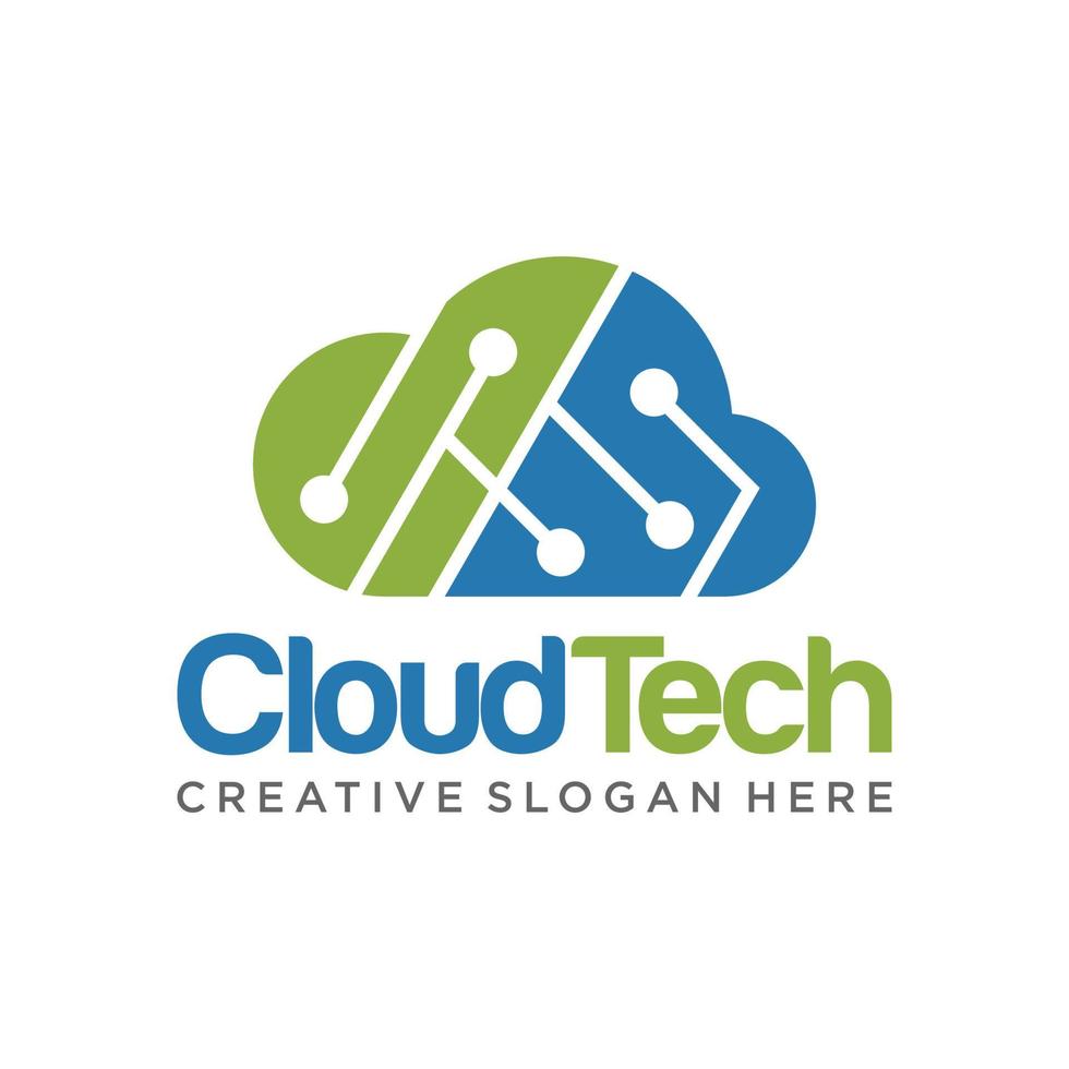 Cloud-Tech-Logo-Design-Vorlage vektor