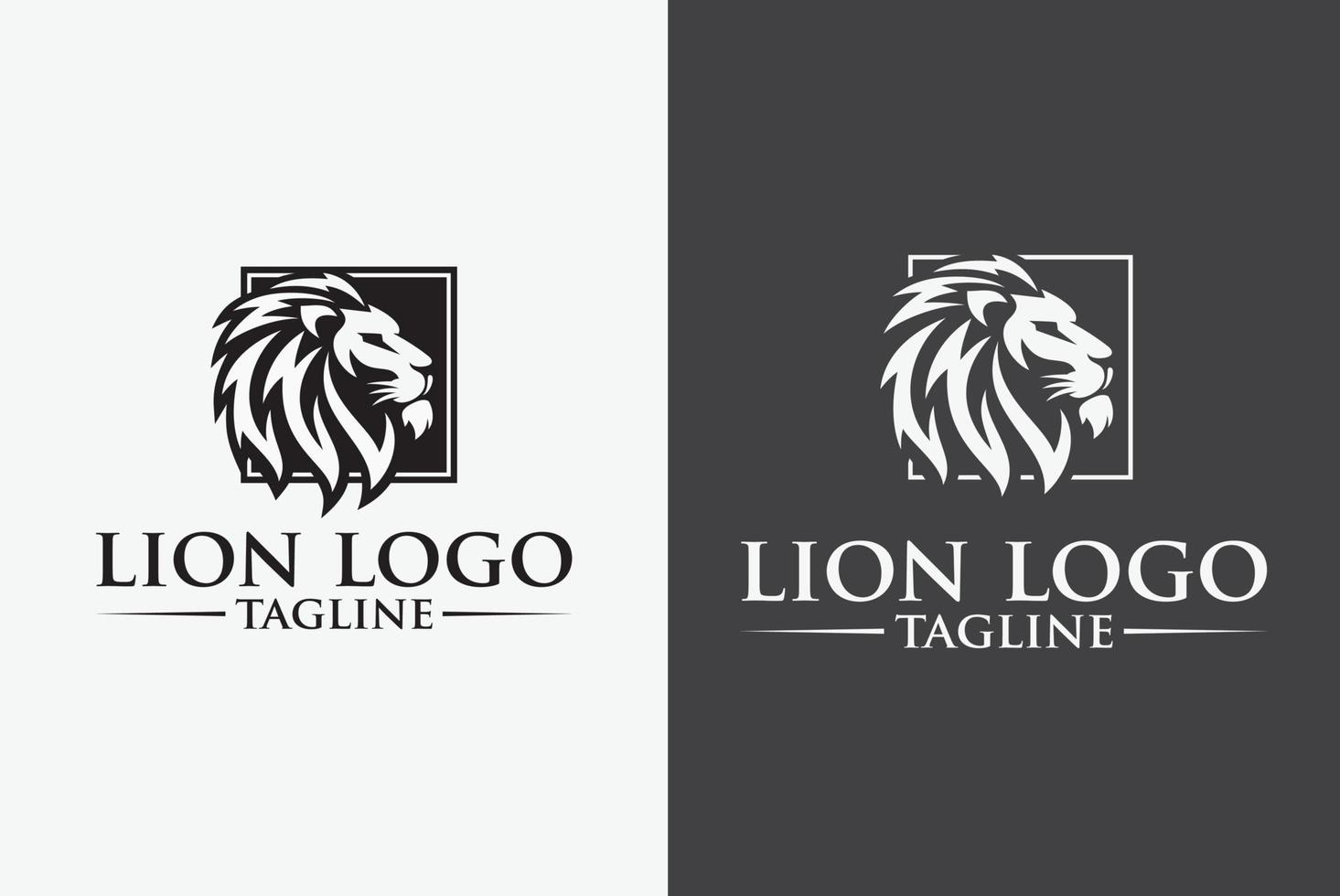 lejonhuvud logotyp design vektor mall