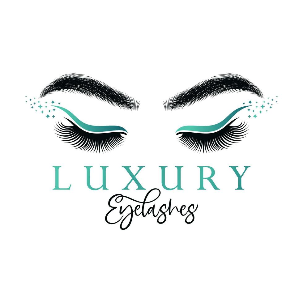 Luxus-Schönheits-Wimpern-Logo-Vektorvorlage vektor
